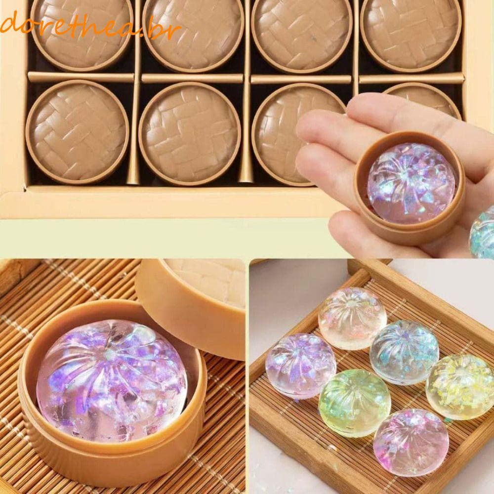 DORETHEA 24 Unidades/Conjunto Pão De Cristal Mole , Formato De Comida Com Mini Bolinhos A Vapor Squishy , Espremível