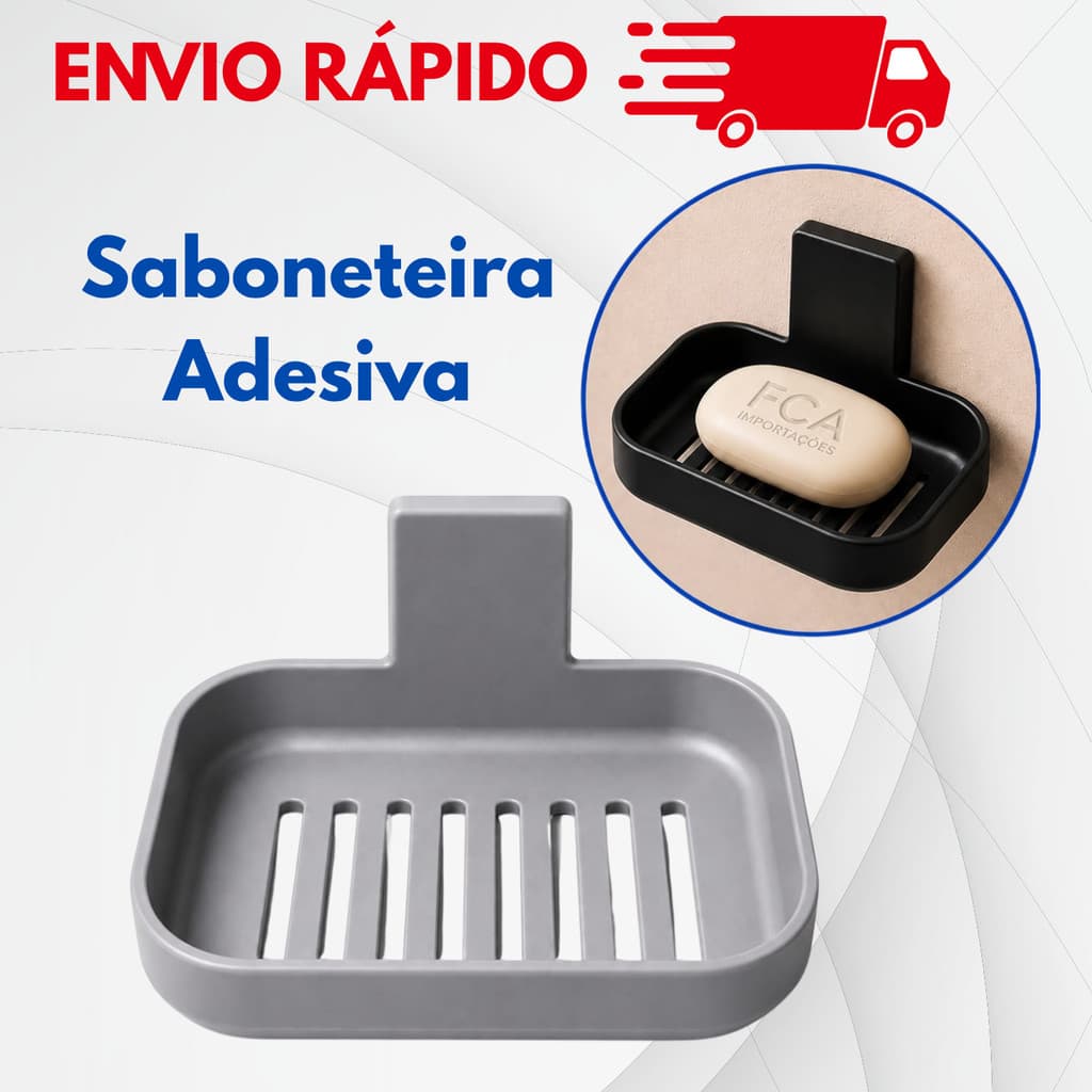 Saboneteira Adesiva Sem Furo Para Banheiro Fixação Forte Parede