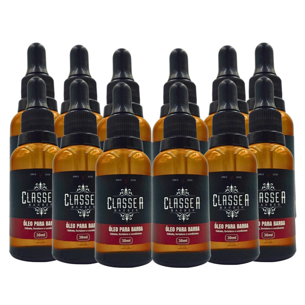1 12x Óleo Para Barba 30ml Classe A Possui Hidratantes e Fortalece Os Fios Óleo Para Barba Classe A