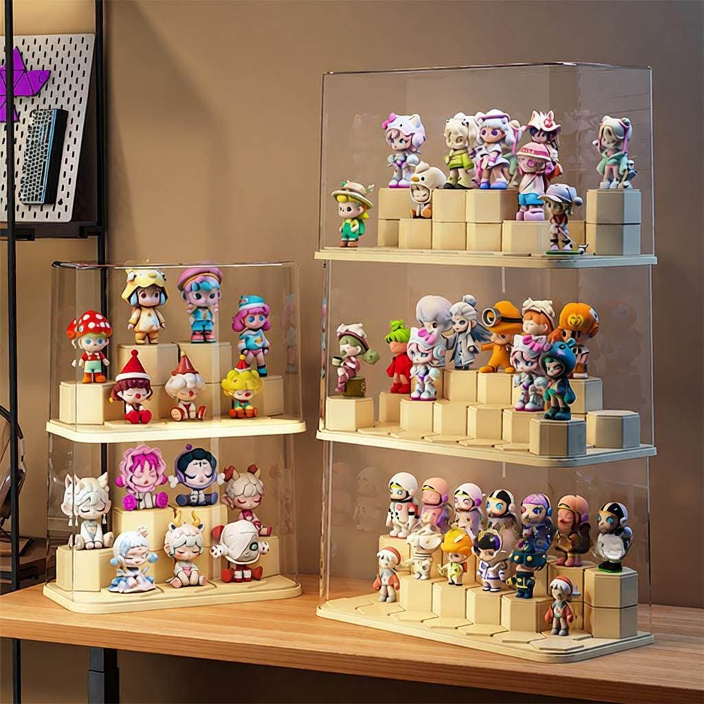 My My Mystery Box Display Stand Armazenamento Transparente Acrílico Figura-Made Anti-poeira Display Cabinet Toy Building