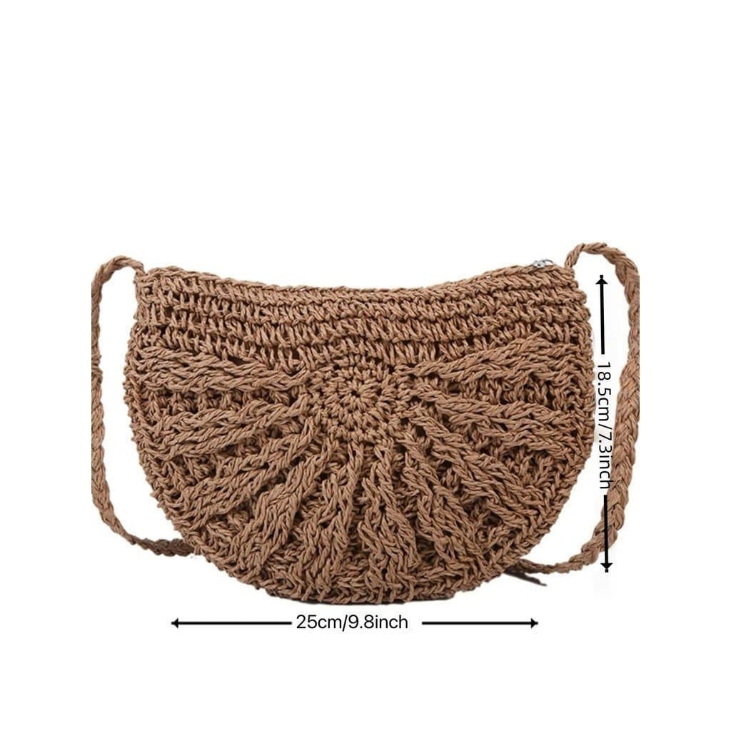 Bolsa Transversal Feminina Estilo Boho com Design Trançado, Bolsa de Ombro de Cor Sólida e Elegante para Uso Diário, Bol