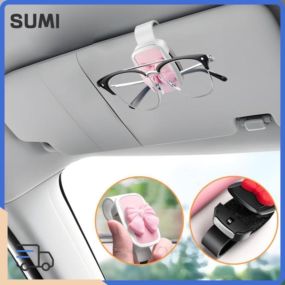Clipe De Armazenamento De Óculos De Sol LUCKY-SUMI , Suporte De Carro Com Design De Laço Multifuncional ,