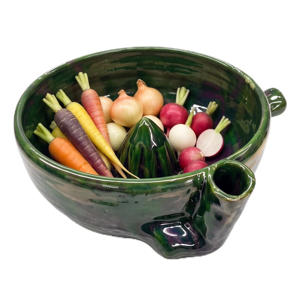 Auto Spin Fruit Cleaner Bowl Berry Washing Vortex Coador Escorredor Cerâmica Verde [covdes.br]