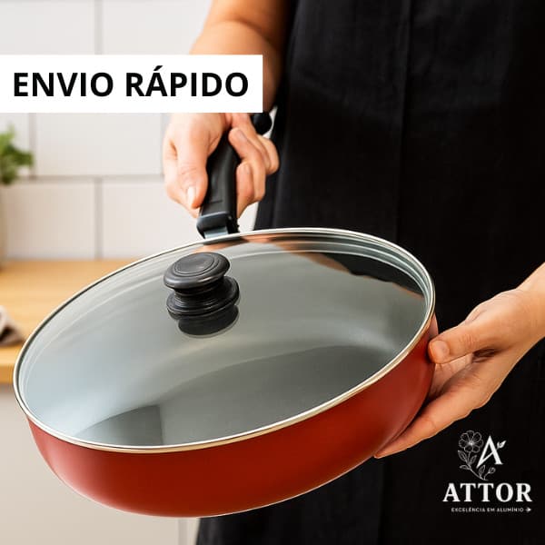 FRIGIDEIRA ANTIADERENTE N30 COM TAMPA DE VIDRO FRIGIDEIRA ANTIADERENTE N30  30CM PANELA GRANDE