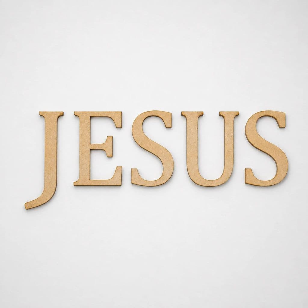 Palavra JESUS linda em MDF 3mm crú para decoração