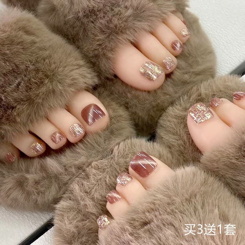 Olho de gato Premium unha remendo pé Manicure terminou unha 2023 novo estilo unha remendo clareamento unha