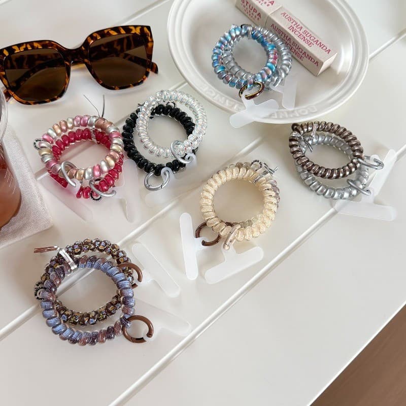 2 Peças De Laços De Cabelo Em Espiral Para Mulheres – Faixas Elásticas Pequenas , Bobinas Sem Danos , Suportes De Rabo D