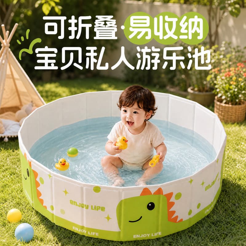 Novo estilo infantil inflável dobrável piscina placa espessada piscina doméstica bebê piscina acolchoada ao ar livre