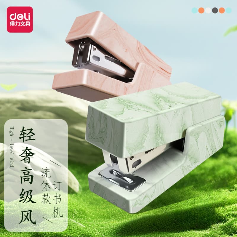 Deli Novo Grampeador Sai Grampeador Fluido Natural Estudantes Usam Mini Grampeador Pequeno Natural Uso de Escritório Por