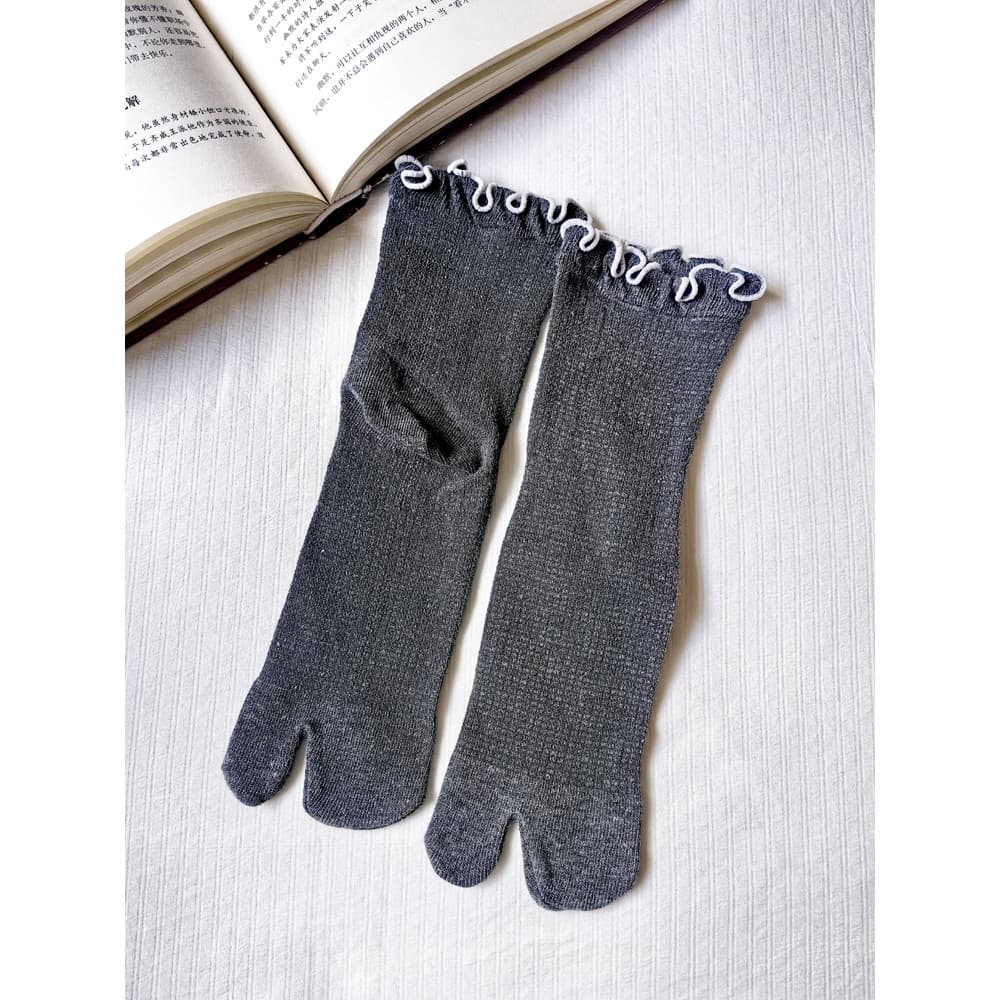 Meias de dedo do pé dividido mulheres verão primavera outono estilo fino fungo lado dois dedos Flip-Flops meias de poleg