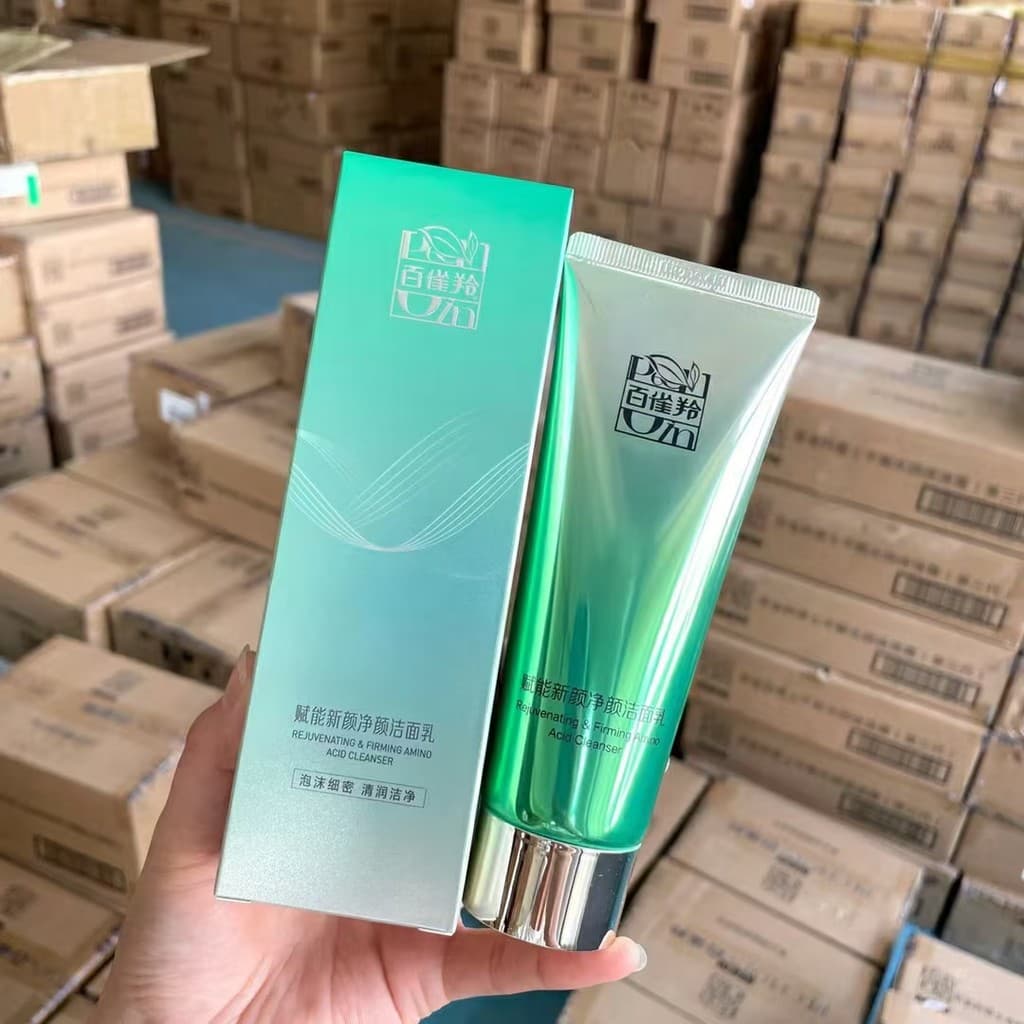 Baique Ling Fu Neng Novo limpador de limpeza facial 90g Limpeza suave Aminoácido Limpeza Hidratante Produto genuíno