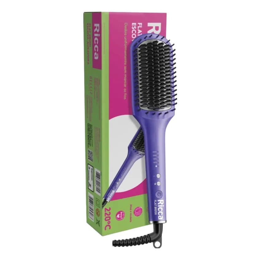 Flat Brush Escova Alisadora Ricca Bivolt