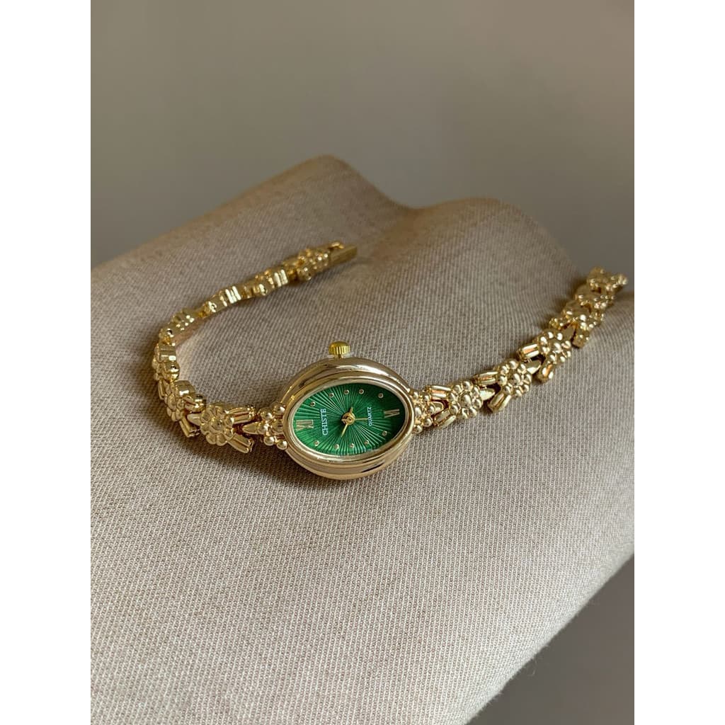 relogio feminino pequeno relogio feminino Retro flor Cluster pulseira dourada relógio feminino estudante escritório trab