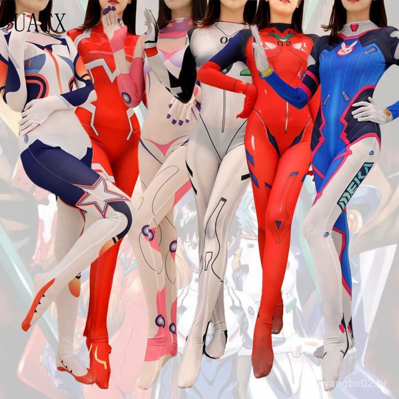 Cosplay de Halloween Monkey DVA Daji Zero Two Overwatch Rei Ayanami Kirina Evangelion ZHP0
