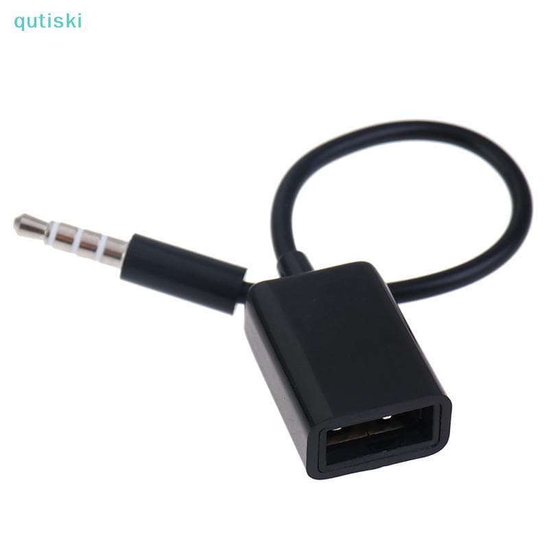 QUTI À Prova De Alto-Falante 3.5 Mm Macho AUX Plugue De Áudio Ja Para USB 2.0 Fêmea Conversor Cabo Carro MP3