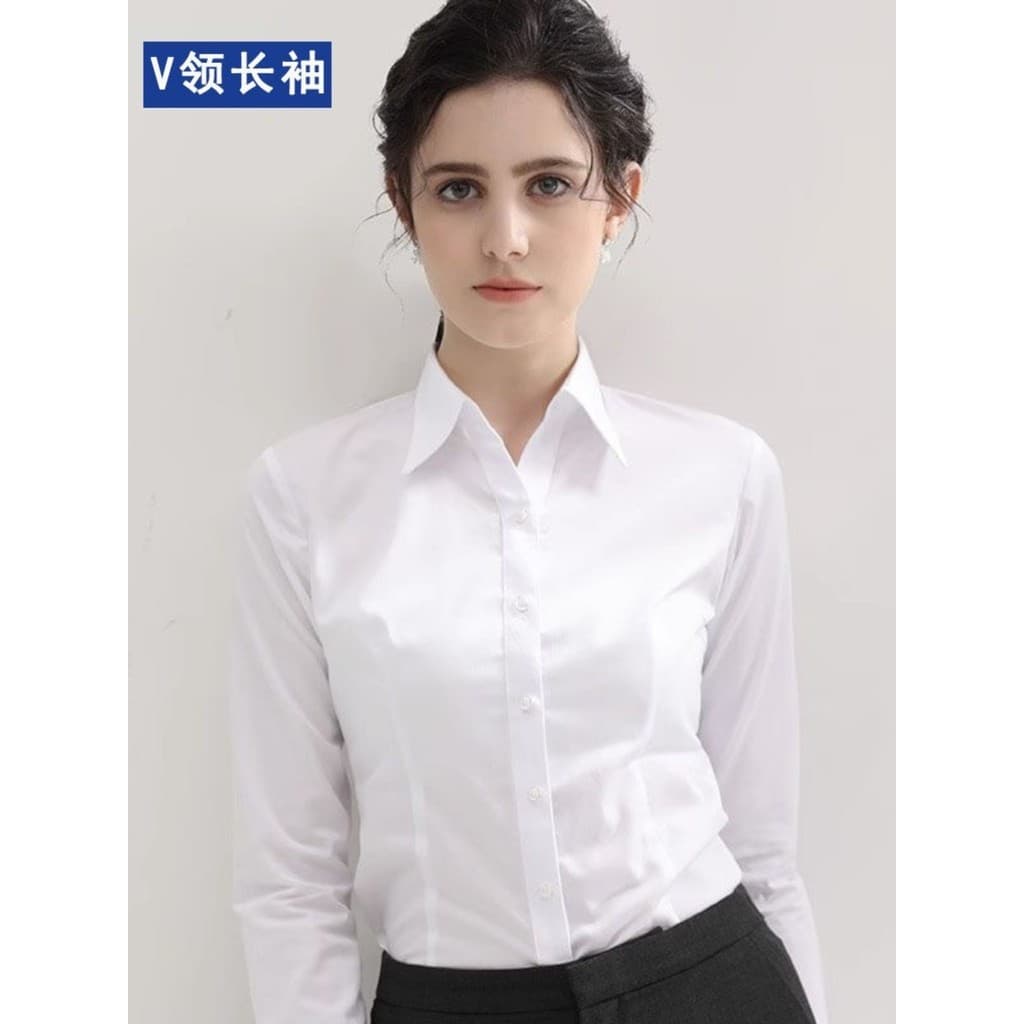 Novo estilo temperamento roupa profissional outono moda camisa branca de manga comprida feminina versão coreana roupas d
