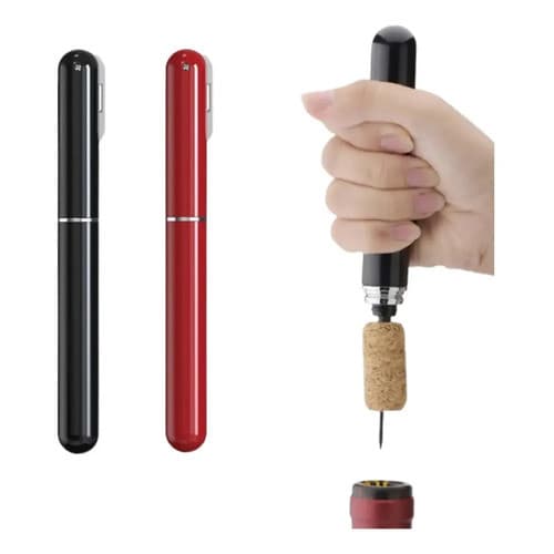 Saca Rolhas Abridor De Vinho Por Pressao Manual Com Agulha Kit 5 Unidades Preto Pratico E Duravel
