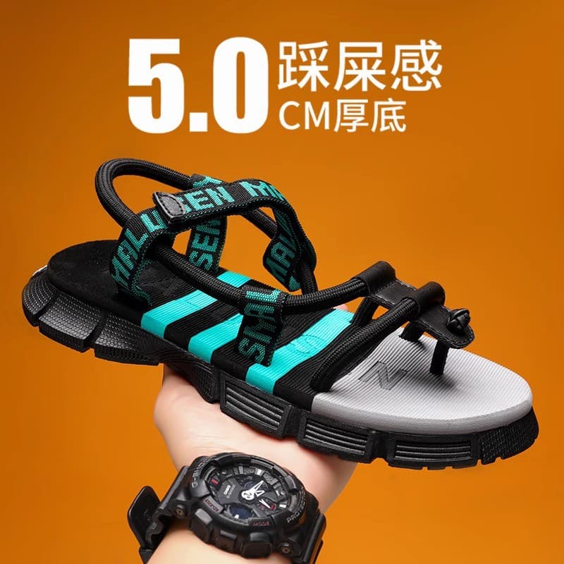 Chinelos masculinos verão exterior Wear na moda chinelos masculinos ao ar livre antiderrapante sola macia praia San