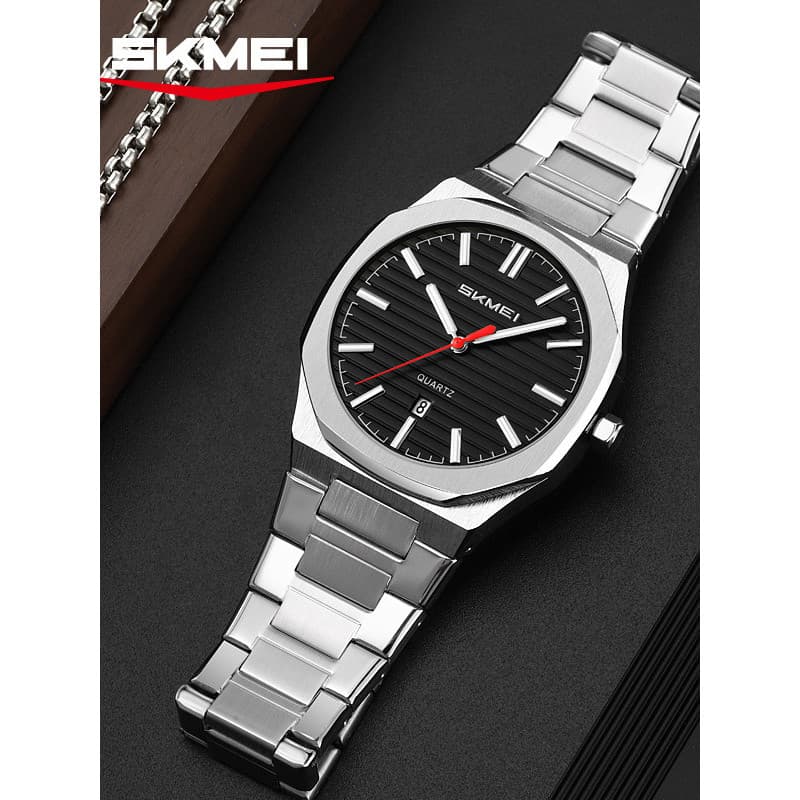 Momento beleza relógio masculino negócios banda de aço relógio masculino moda Casual relógio de quartzo simples à prova