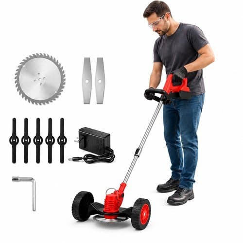 Aparador Grama Bateria 21V Recarregável Cortador Jardinagem Portátil Completo
