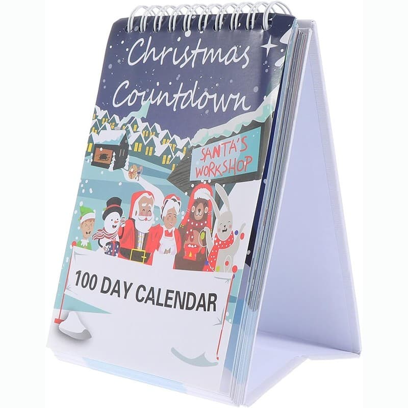 Calendário De Contagem Regressiva De Natal De 100 Dias Com Datas Da Semana Do Advento