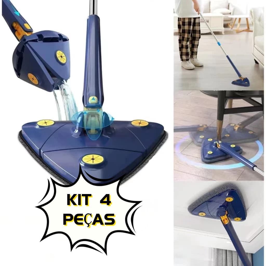 Esfregao Rodo Limpeza Triangulo Mop Giratorio 360° Rodo