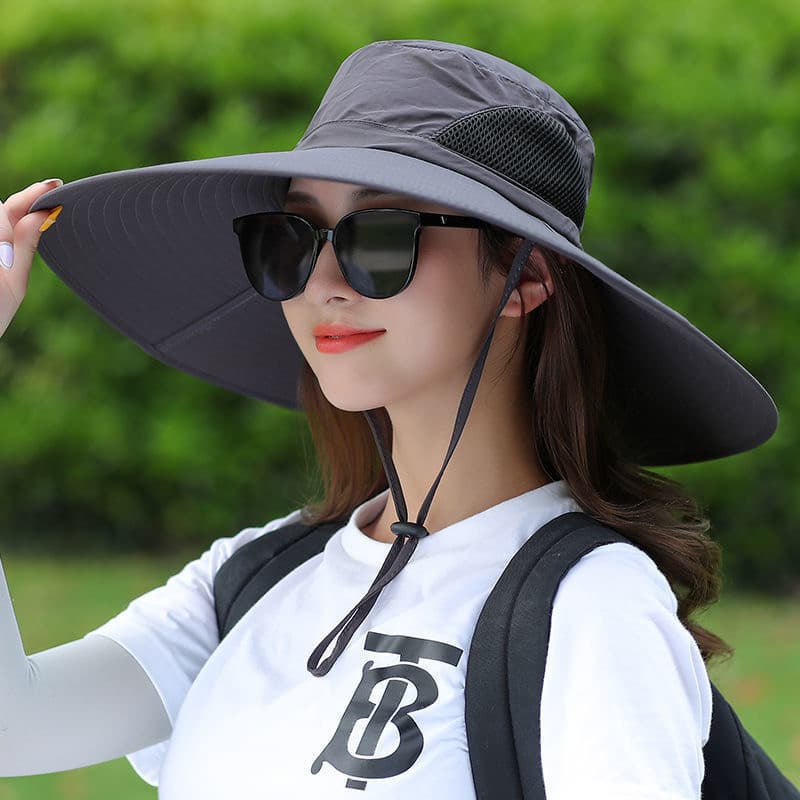 Chapéu masculino verão aba grande chapéu de pesca Anti-ultravioleta balde chapéu protetor solar guarda-sol ao ar livre c