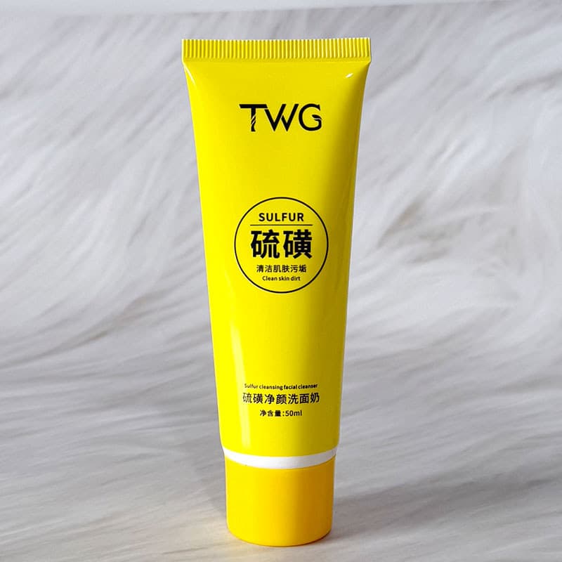 TWG Limpador Facial de Limpeza de Enxofre 50ml Limpeza Suave Limpeza Facial Limpeza Profunda Controle de Óleo Fácil de T