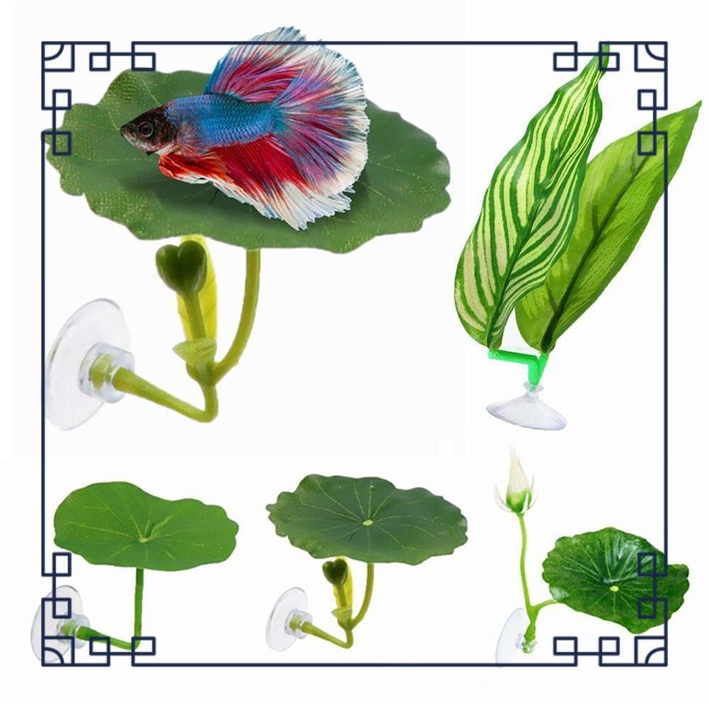 Folha De Descanso De Peixe Betta , Ventosa/Revestimento/Espova Planta Ornamental Desova De Peixes , Plástico