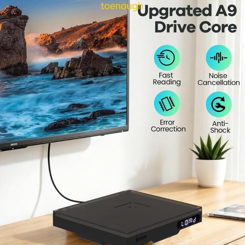 Toe Home VCD Player Com Display Frontal E Duas Opções De Saída De Vídeo Para Casa