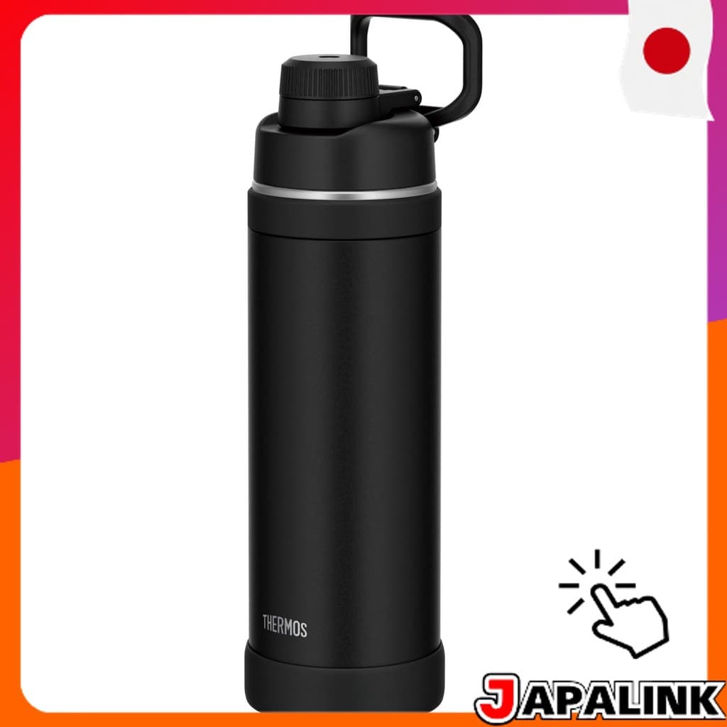 THERMOS Garrafa Térmica Preto com Alça, Lavável na Máquina, Isolamento a Vácuo, Ideal para Esportes 【Direct from Japan】