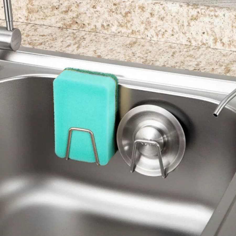 KIT 4 Suporte Porta Esponja para Bucha Aço Inox Pia de Cozinha