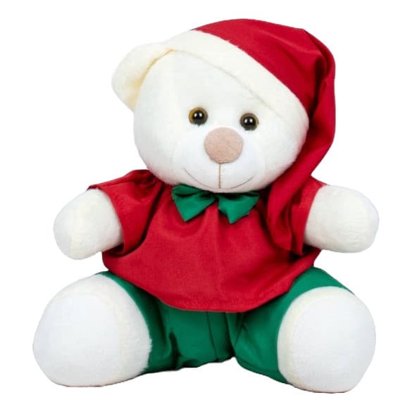 Urso Papai Noel Pelúcia 12 Cm - Decoração Natalina