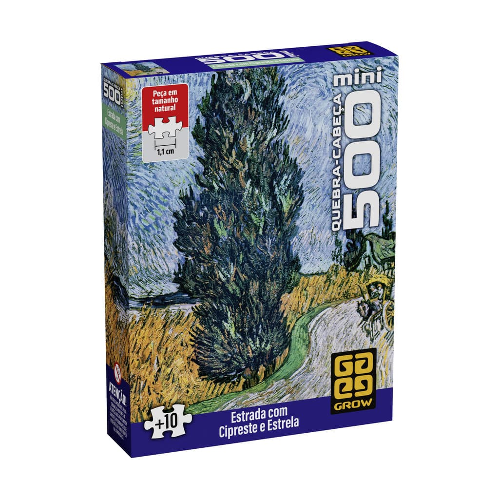 Quebra Cabeça Van Gogh - Estrada com Cipreste e Estrela 500 peças Grow