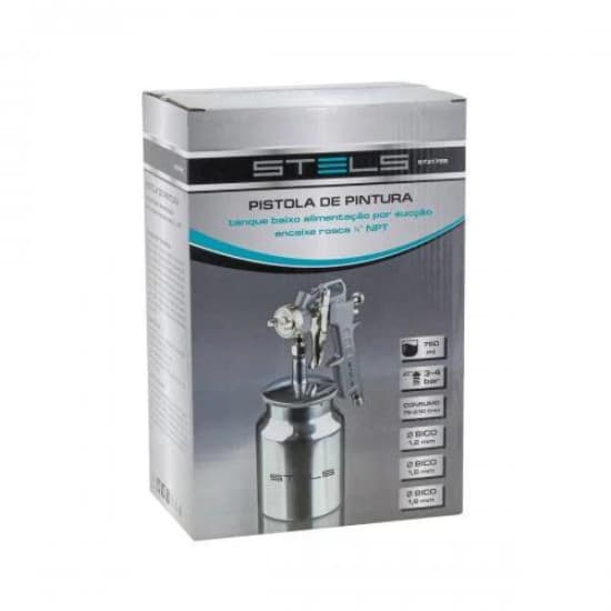 Pistola Pneumática para Pintura com Tanque Baixo 750ml - Stels