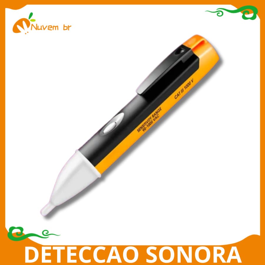 Caneta Detectora De Energia Elétrica Voltagem Teste Tensão com Pilhas /Detector de Tensão 12-220V AC/DCTensão Sonora PRO