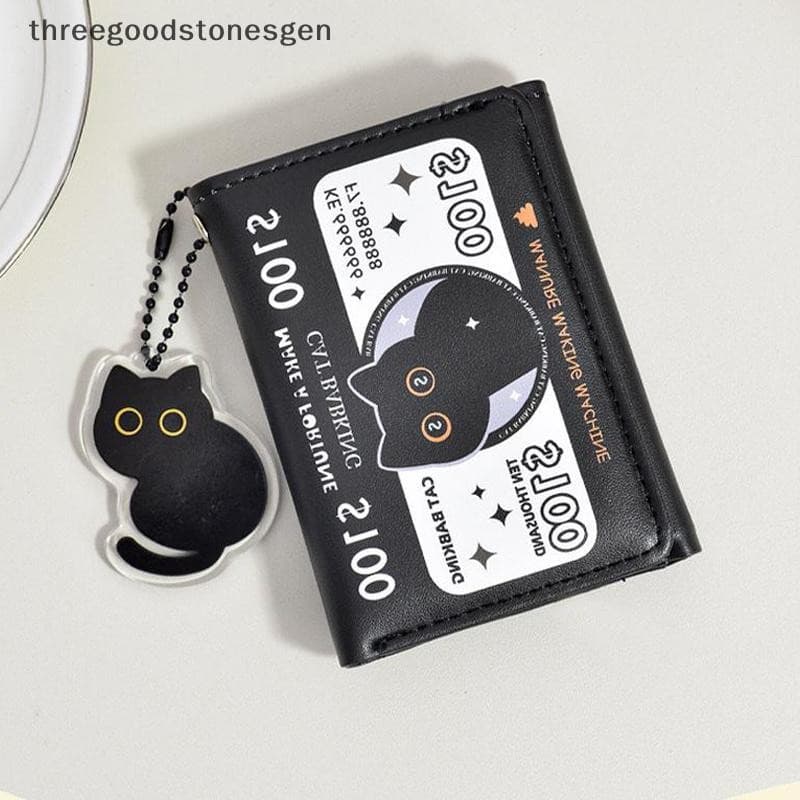 [Trêsgoodstonesgen] Carteira Elegante E Casual Nova De Couro Rico Gato Versão Coreana Tsg