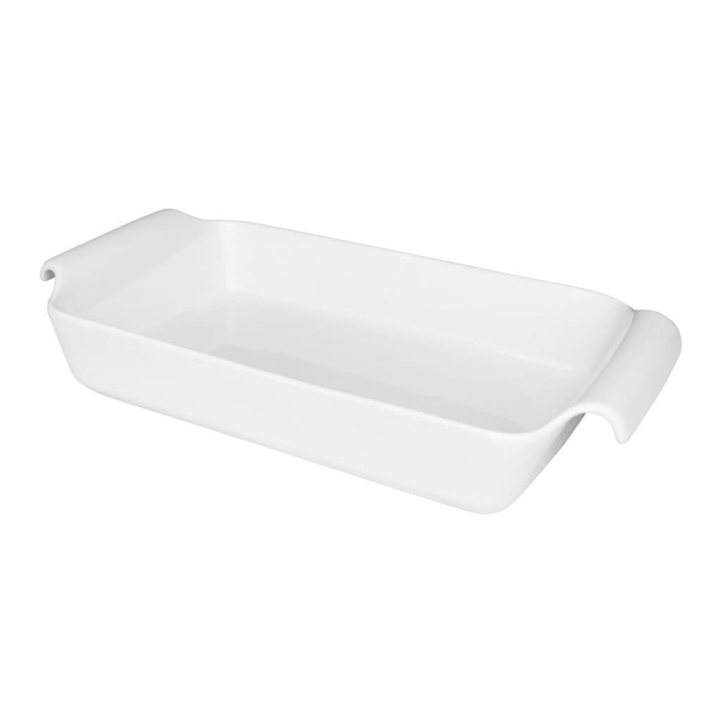 Travessa Fall Refratária Rasa 33x18x6,5cm 1,5 Litros Retangular Com Alça Porcelana Branca Oxford Assadeira