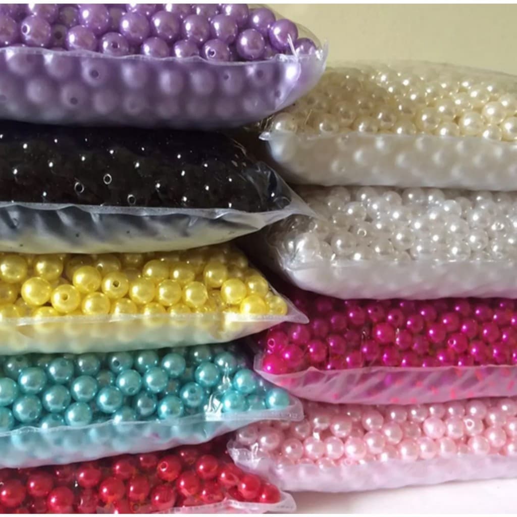 500g pérolas 6MM (5mil) / 8MM (2mil) com furo passante pérola para artesanato colares pulseiras