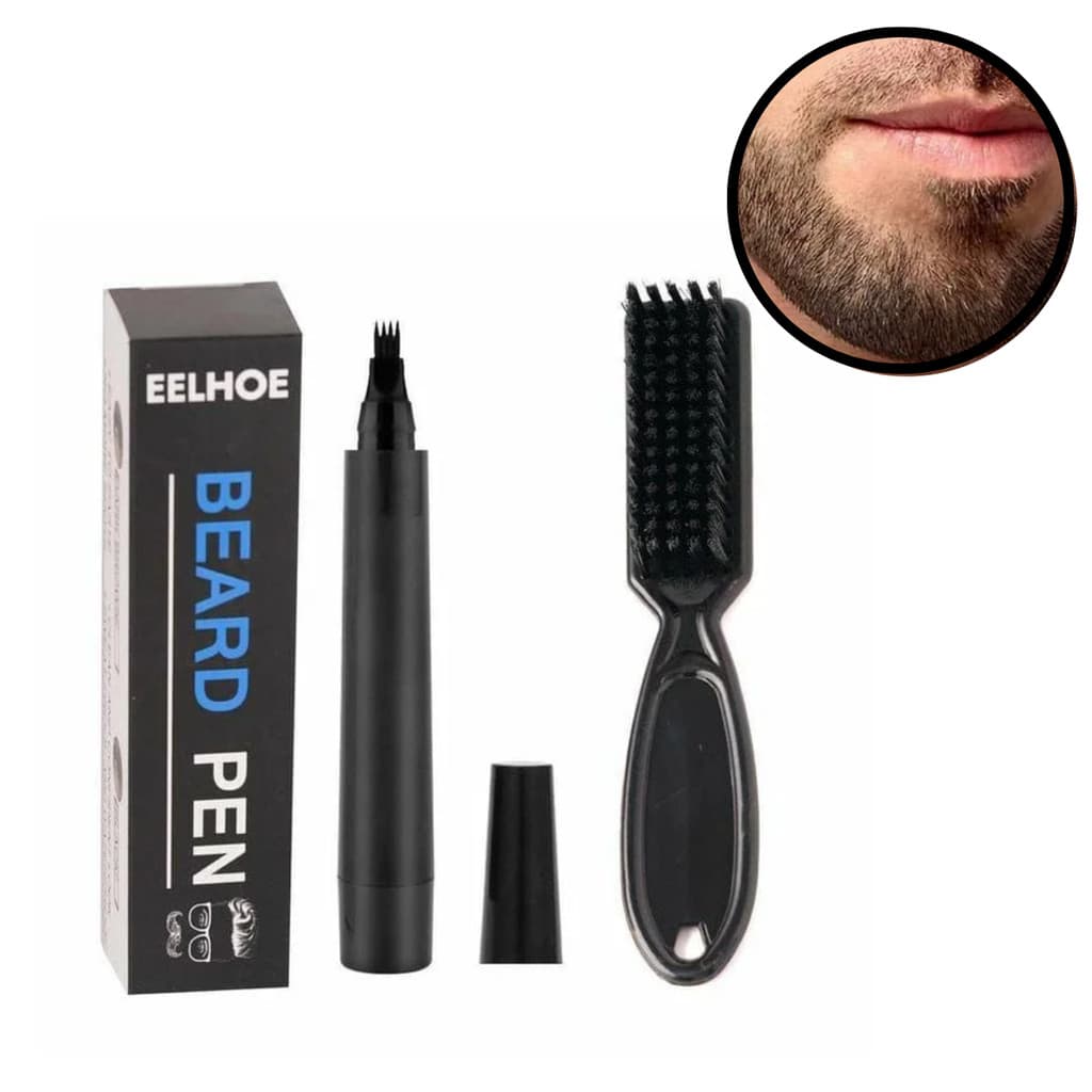Caneta preenchimento falhas na barba e sobrancelha + escovinha