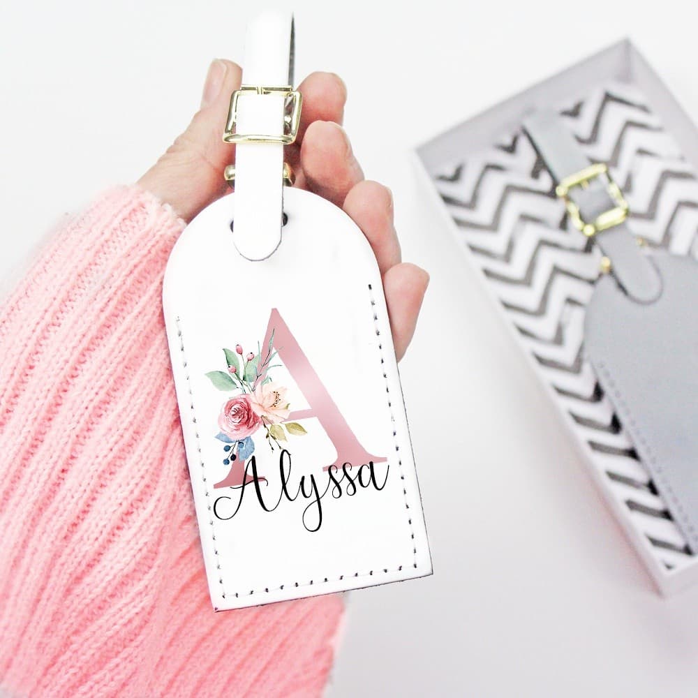 Tag Etiqueta De Bagagem Com Nome Personalizado Legítimo Mala Viagem Couro PU Presente Elegante