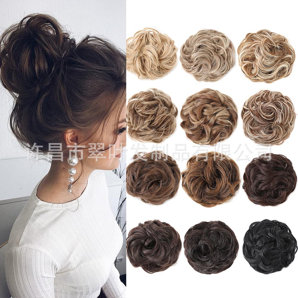 Comércio exterior cabelo fofo círculo cabeça de cabelo curto corda conveniente peruca de fibra química bola acessórios d