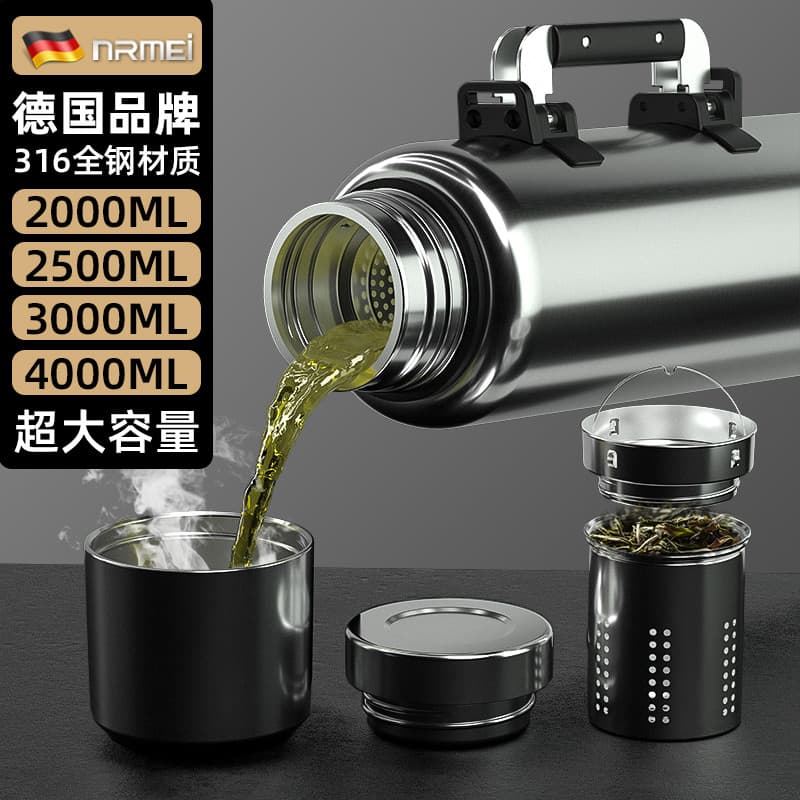 Grande capacidade todo em aço 316 carro de aço inoxidável ao ar livre portátil 2.000ml copo refrigerador masculino