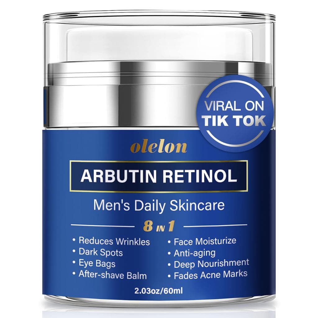 Creme Facial 8 em 1 para Homens, hidratante facial masculino com Alfa Arbutina, Retinol, Colágeno e Ácido Hialurônico, C