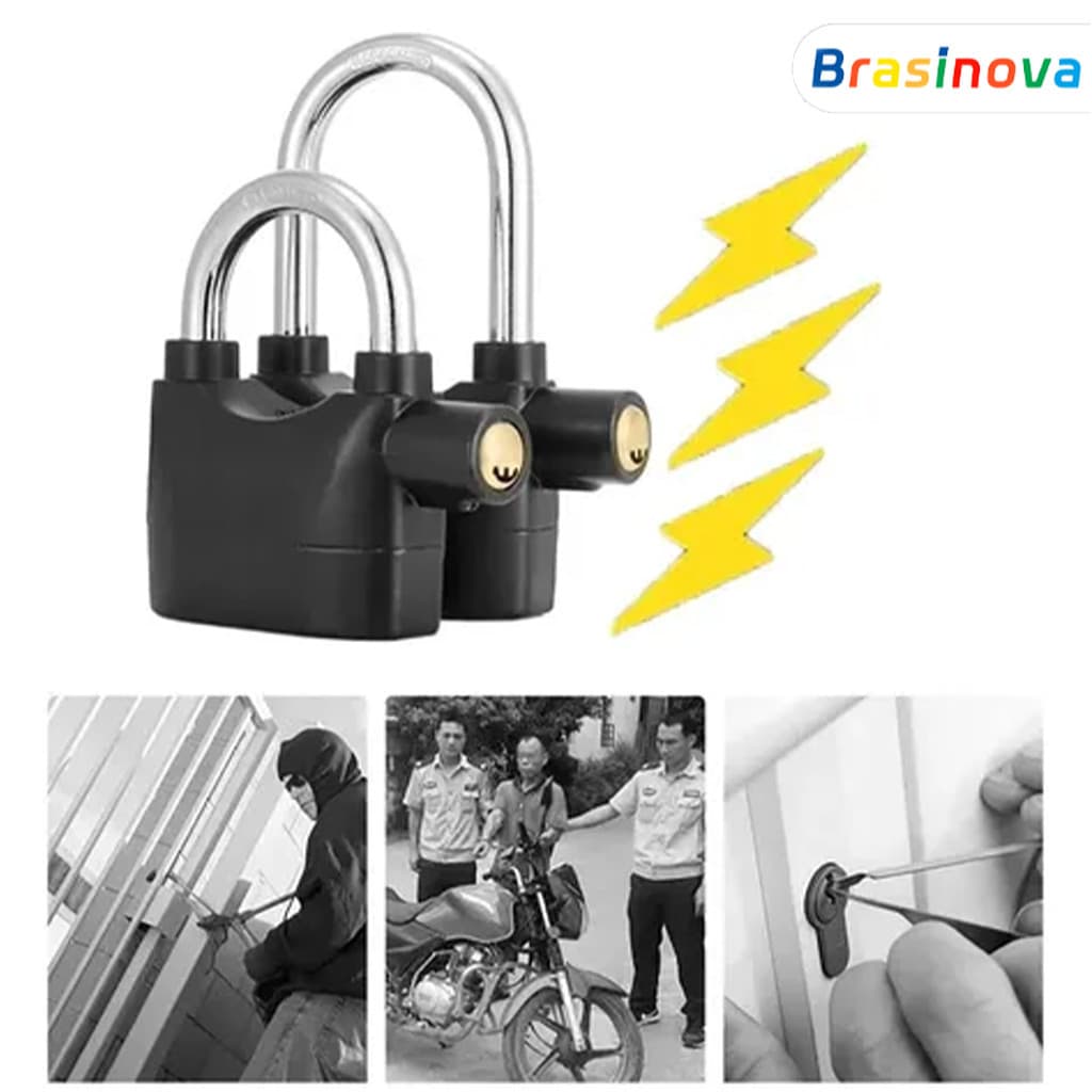 Cadeado Inteligente com Alarme de Alta Sensibilidade, Proteção Antifurto para Moto, Bicicleta e Bagagem