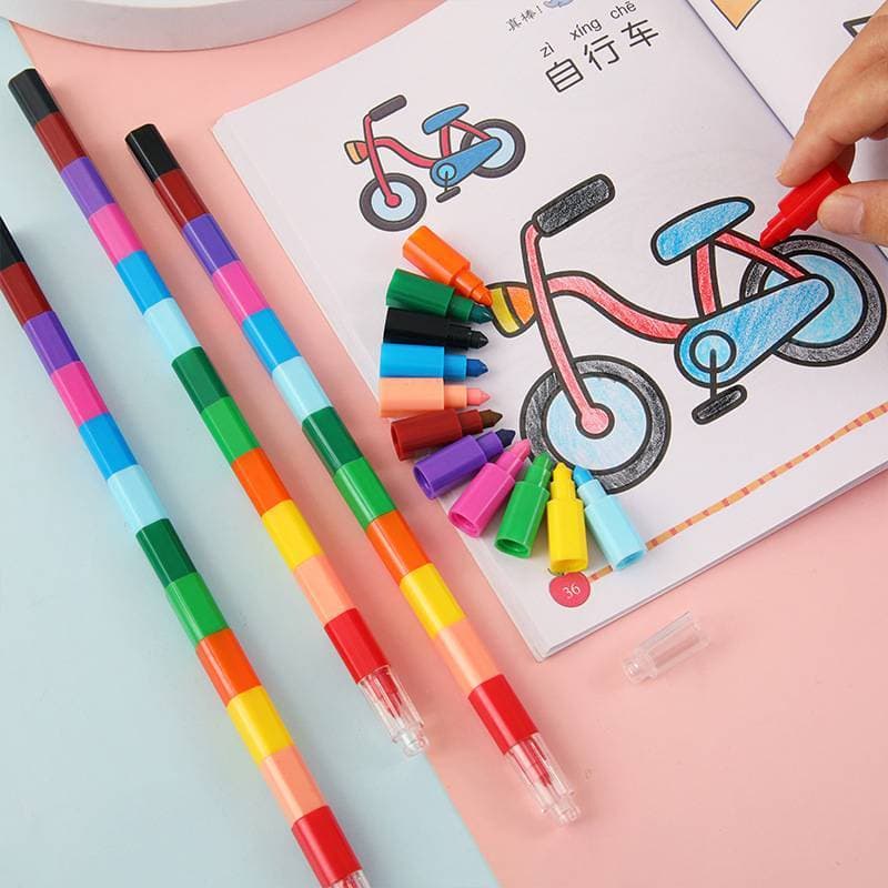 [jihyo] 12 Cores De Construção Criativa Blos Crayon Kawaii Oil Pastel Para Desenho Artístico Infantil