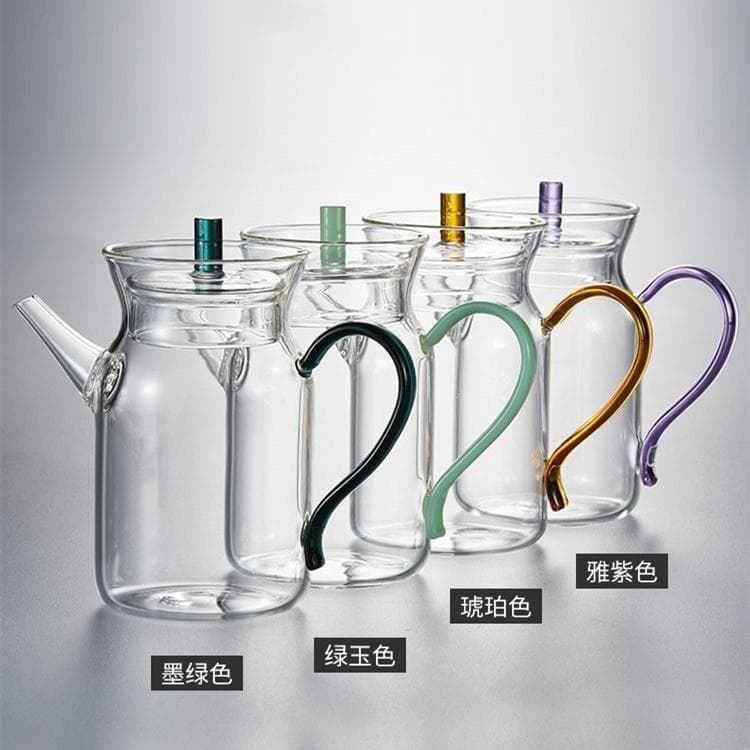 Bule de vidro resistente ao calor com alto teor de borosilicato estilo japonês, bule verde pequeno, imitação de pote Son