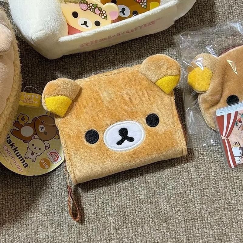 Carteira Kawaii Rilakkuma Entrehot > Carteira Pequena Feminina com Carinha de Urso de Desenho Animado