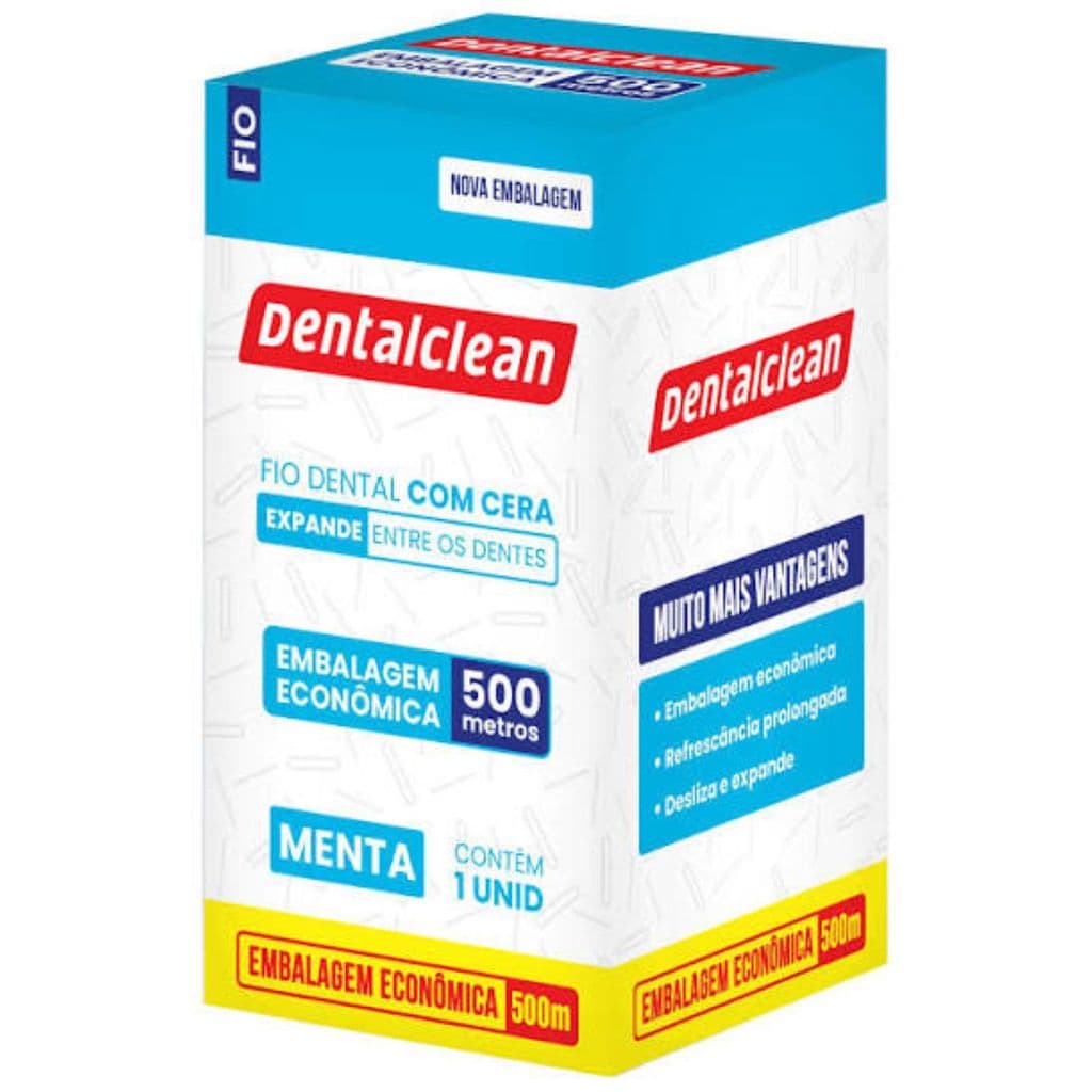 Fio Dental Ultra Deslizante Com Cera Menta Dentalclean 500m