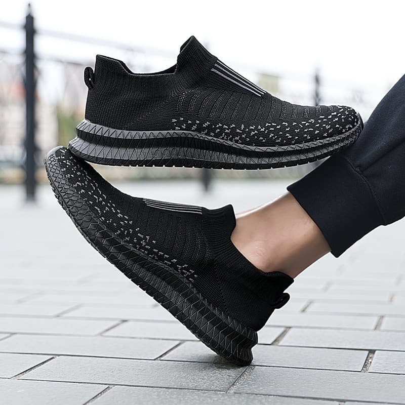 Beaimeng verão voando malha sapatos masculinos malha leve respirável sola macia esportes casuais sapatos acima do pé des